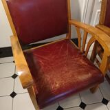 Lot of 2 wooden colonial-style armchairs