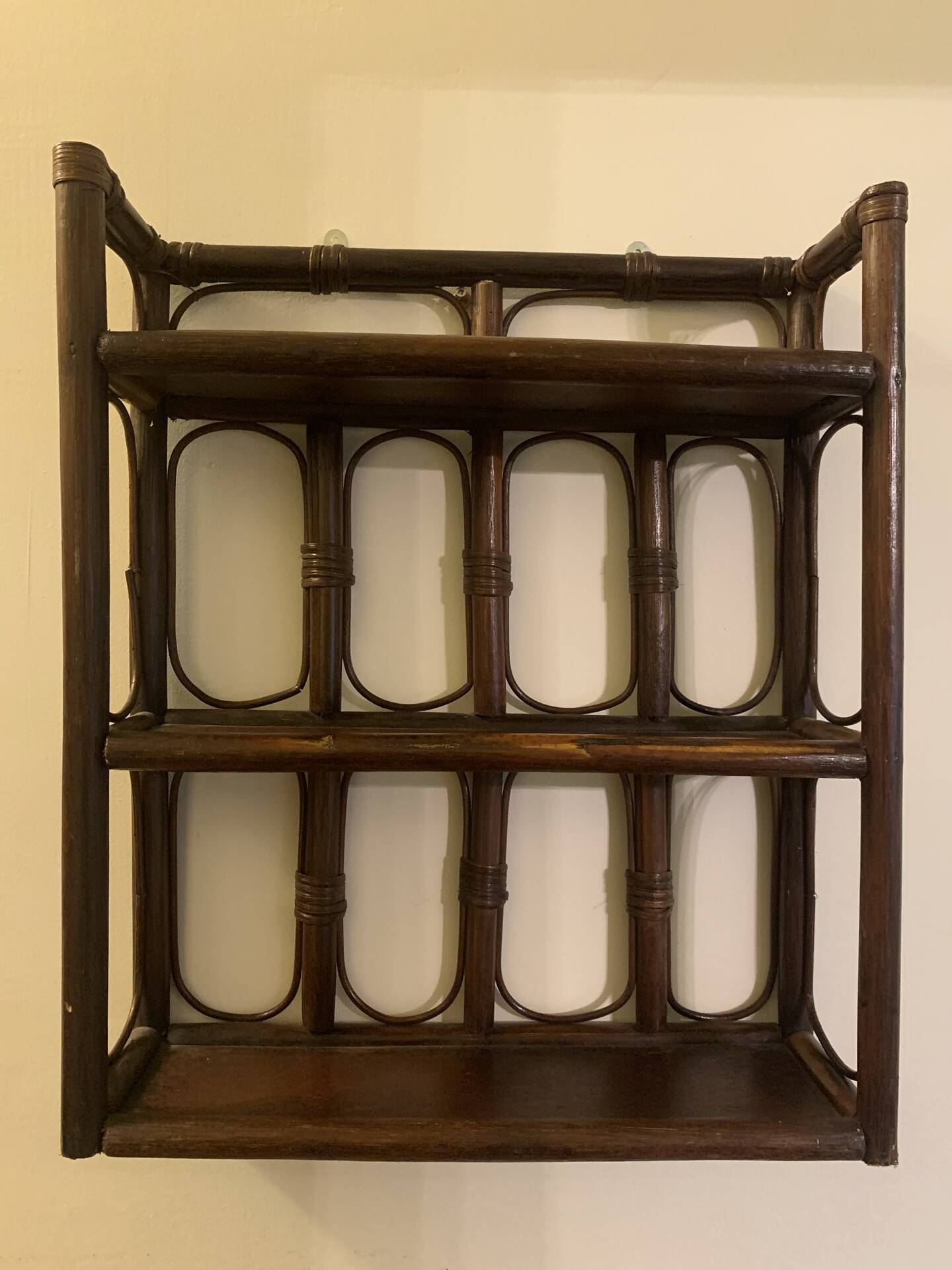 Rattan wall shelf