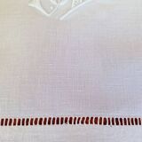 Antique linen sheet - MA monogram - 205 x 285 cm (dl)