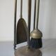 Old fireplace servant and 4 tools shovel broom pliers poker 67 cm
