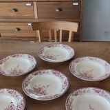 Set of 6 hollow plates Longwy Azalee