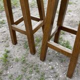 4 high bar stools in solid oak