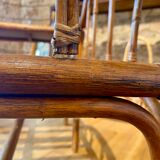 Vintage bamboo and rattan telephone bench
