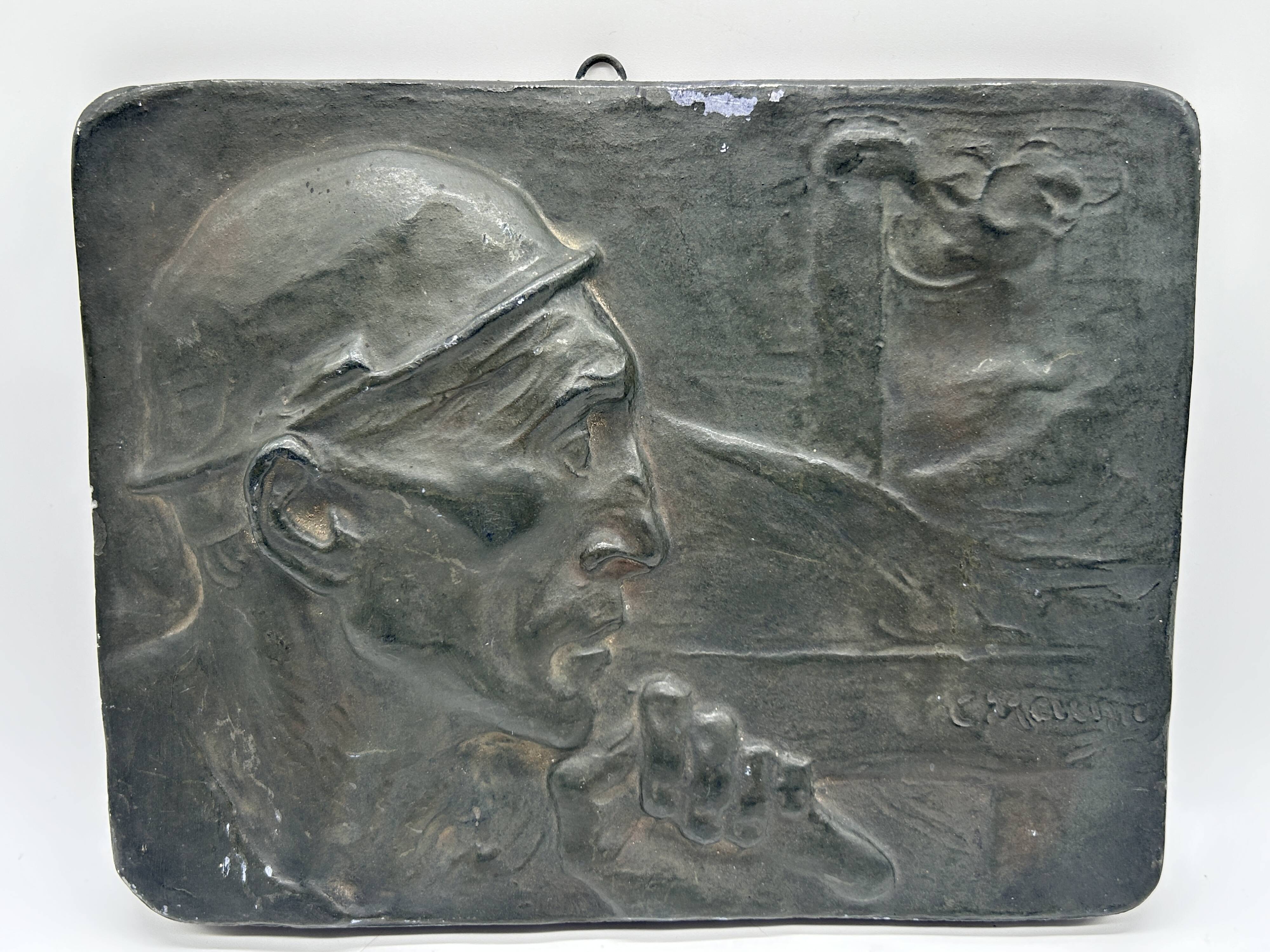 Plaster bas-relief "The Miner" by Constantin Meunier