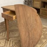 Round folding table in walnut