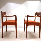 Suite de 2 chaises en teck Gustav Bahus Bambi par Rolf Rastad & Adolf Relling, 196