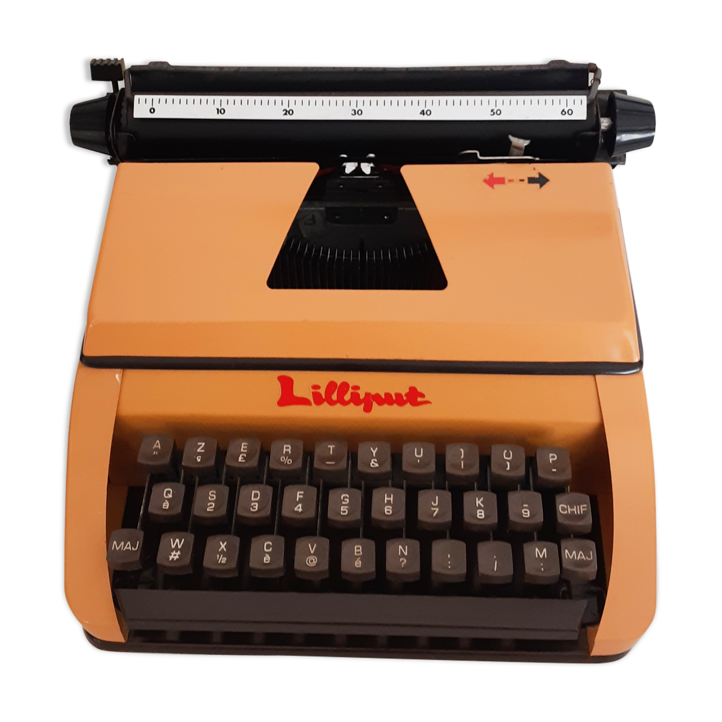 Machine à écrire enfant orange Lilliput vintage fonctionnelle Selency