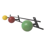 Porte-manteaux patères boules bois vert rouge jaune années 50