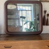 Miroir mural ancien en bois vintage