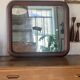 Old vintage wooden wall mirror