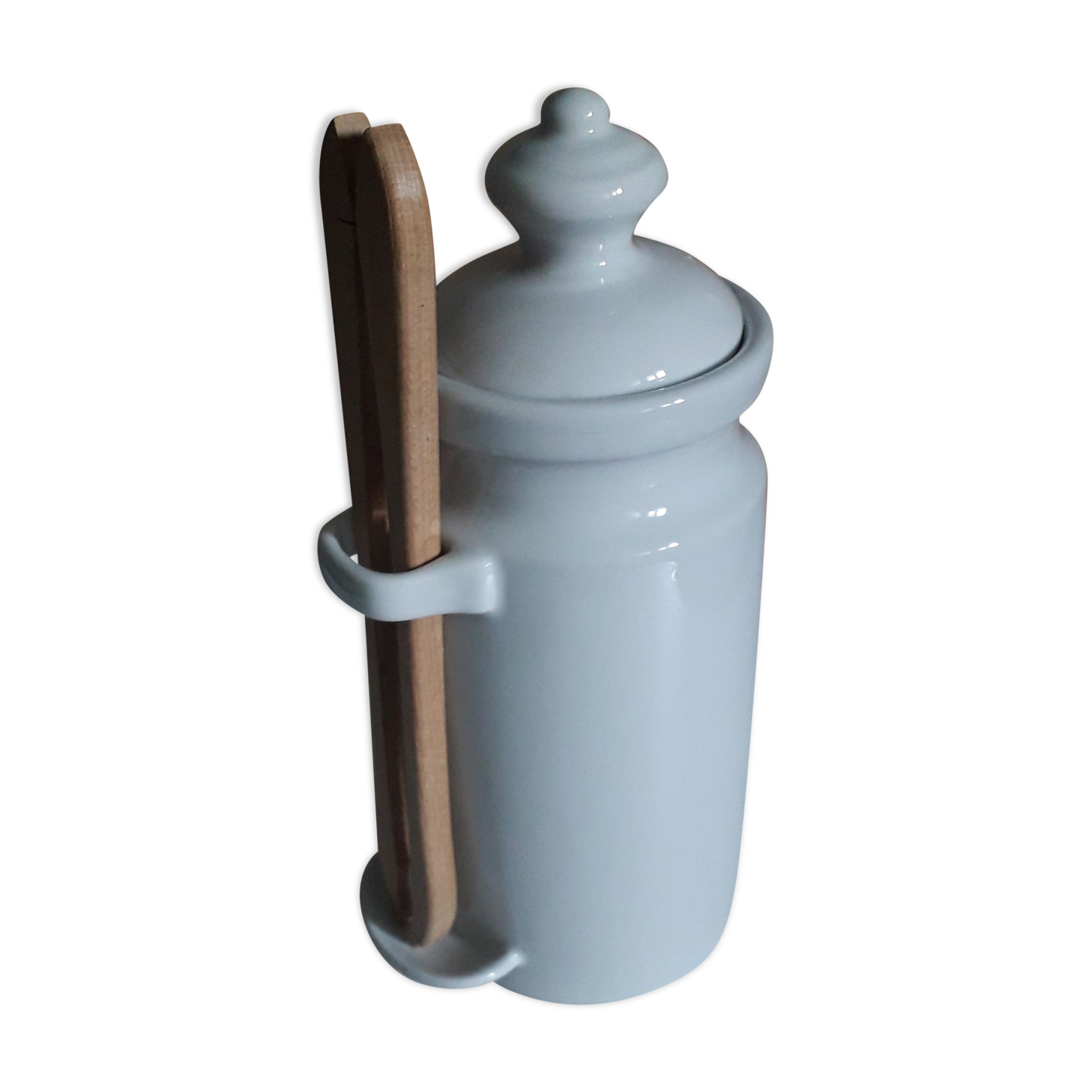 White porcelain pot for storing pickles or fruits with alcohol