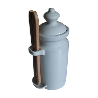White porcelain pot for storing pickles or fruits with alcohol