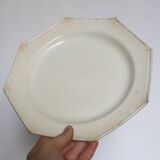 Creil and Montereau plates, 19th century, Perle model, ivory / set of 3