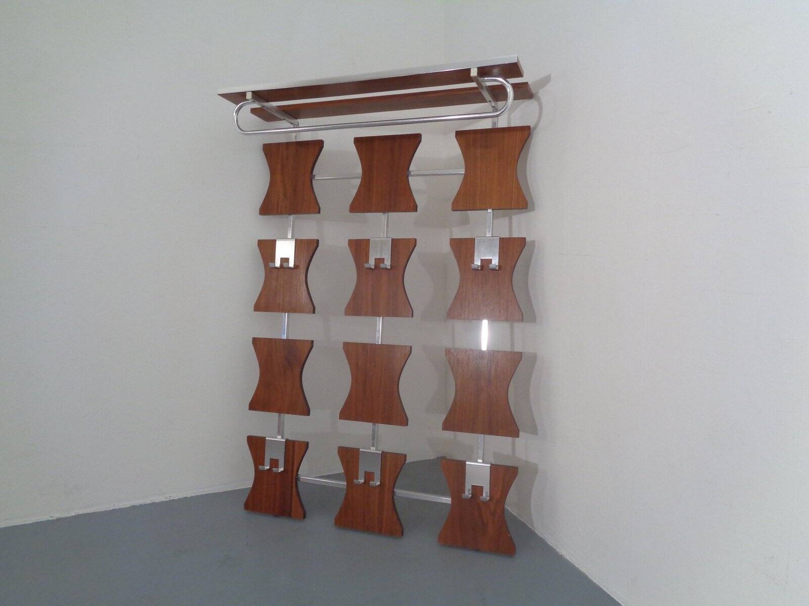 Mid-Century Teak Wardrobe with Hat and Coat Rack, 1960s