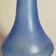 Blown glass vase frosted effect blue and vintage green