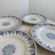 Lot de 4 assiettes Terre de fer St Amand