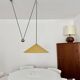 Adjustable Nickel Plated Pendant Lamp with Counterweight by Florian Schulz
