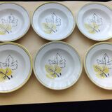 6 Badonviller FB earthenware soup plates