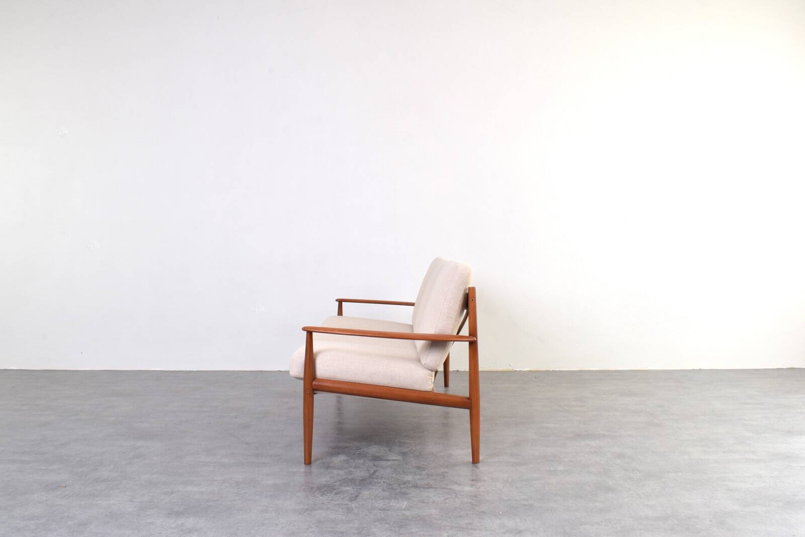 Mid-Century Danish Teak & Wool Sofa by Grete Jalk for France & Søn