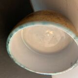 Round ashtray signed in sandstone with glazed interior