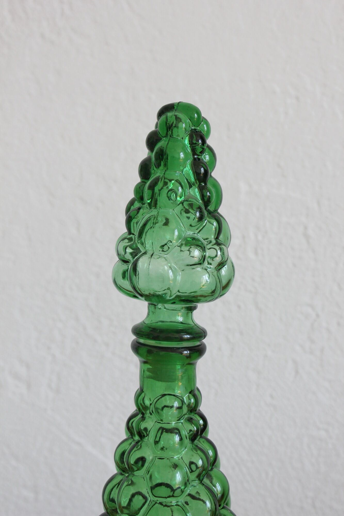 Carafe Italian bottle in vintage green empoli glass
