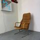 Chaise longue moderniste en acier et rotin du milieu du siècle par Dirk van Sliedregt