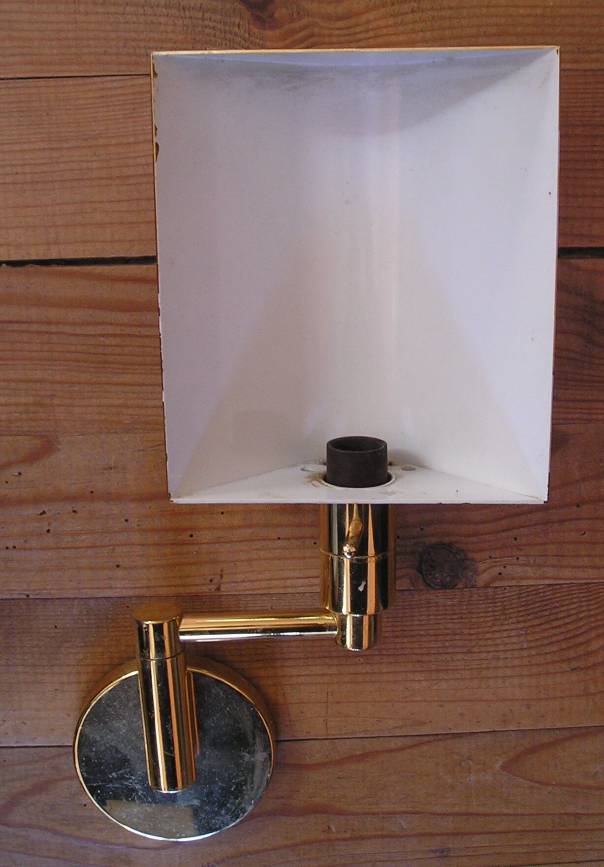 Swivel wall for indirect lighting, vintage 70's Golden brass