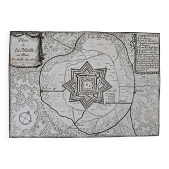 17th century copper engraving "Plan de la Motte au Bois" By Sébastien de Pontault de Beaulieu