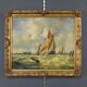 Tableau "Sailboats in Rough Seas" signed Albert Hess – Mid 20th century