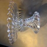 Compotier en verre moulé torsadé