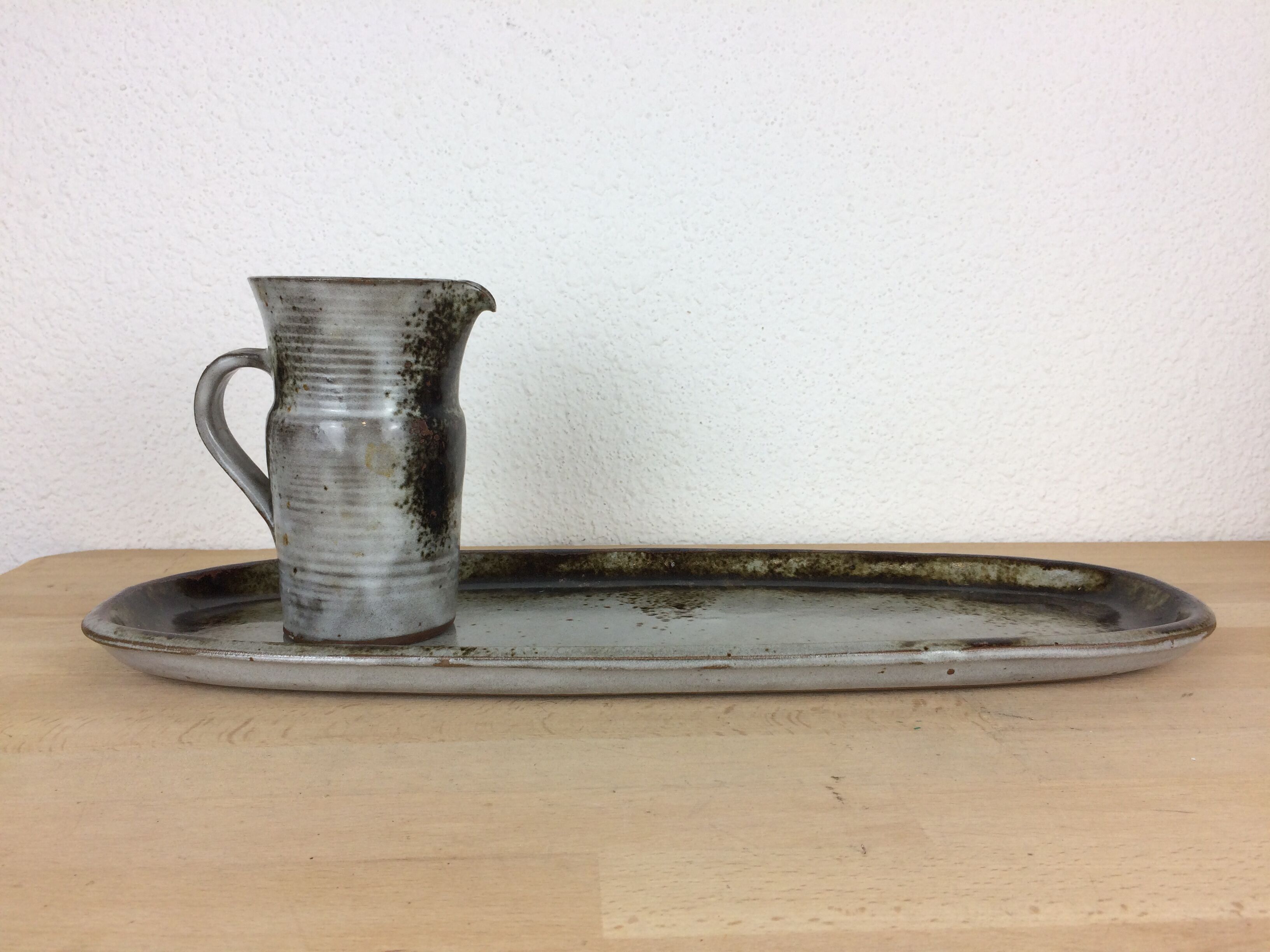 Flat set and pitcher CAB vintage ceramic