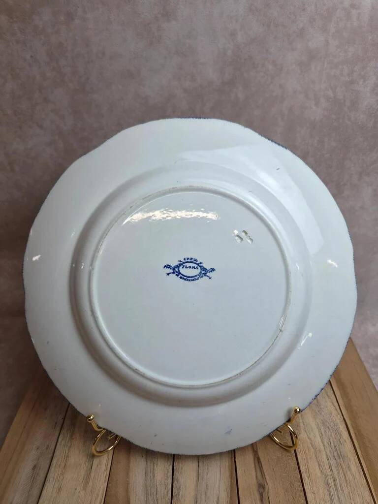 Large ironstone dish Creil & Montereau – Flora model – 30.5 cm