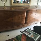 Enfilade and table ebenesterie walnut, mother-of-pearl and lemon tree