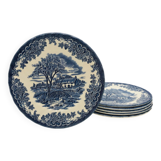 6 dessert plates English earthenware. Myott Meakin.