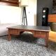Table basse bois & plateau noir