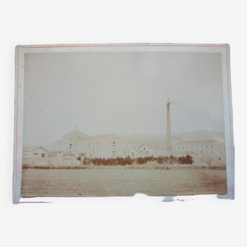 Old photograph. Albumin.1899. View of a factory.France.