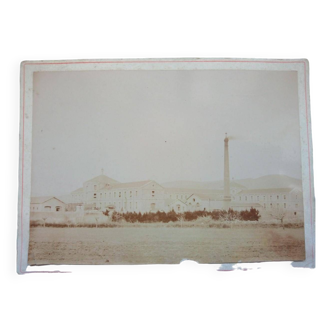 Old photograph. Albumin.1899. View of a factory.France.