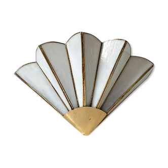 Glass paste fan wall lamp