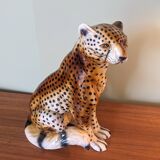 Cheetah sculpture in ceramic