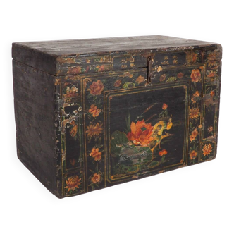 Coffre d’opéra traditionnel chinois avec fleur de lotus illustrée (1900)#28