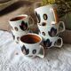 Set of 6 Boch La Louvière cups – Kimono model – Belgian vintage