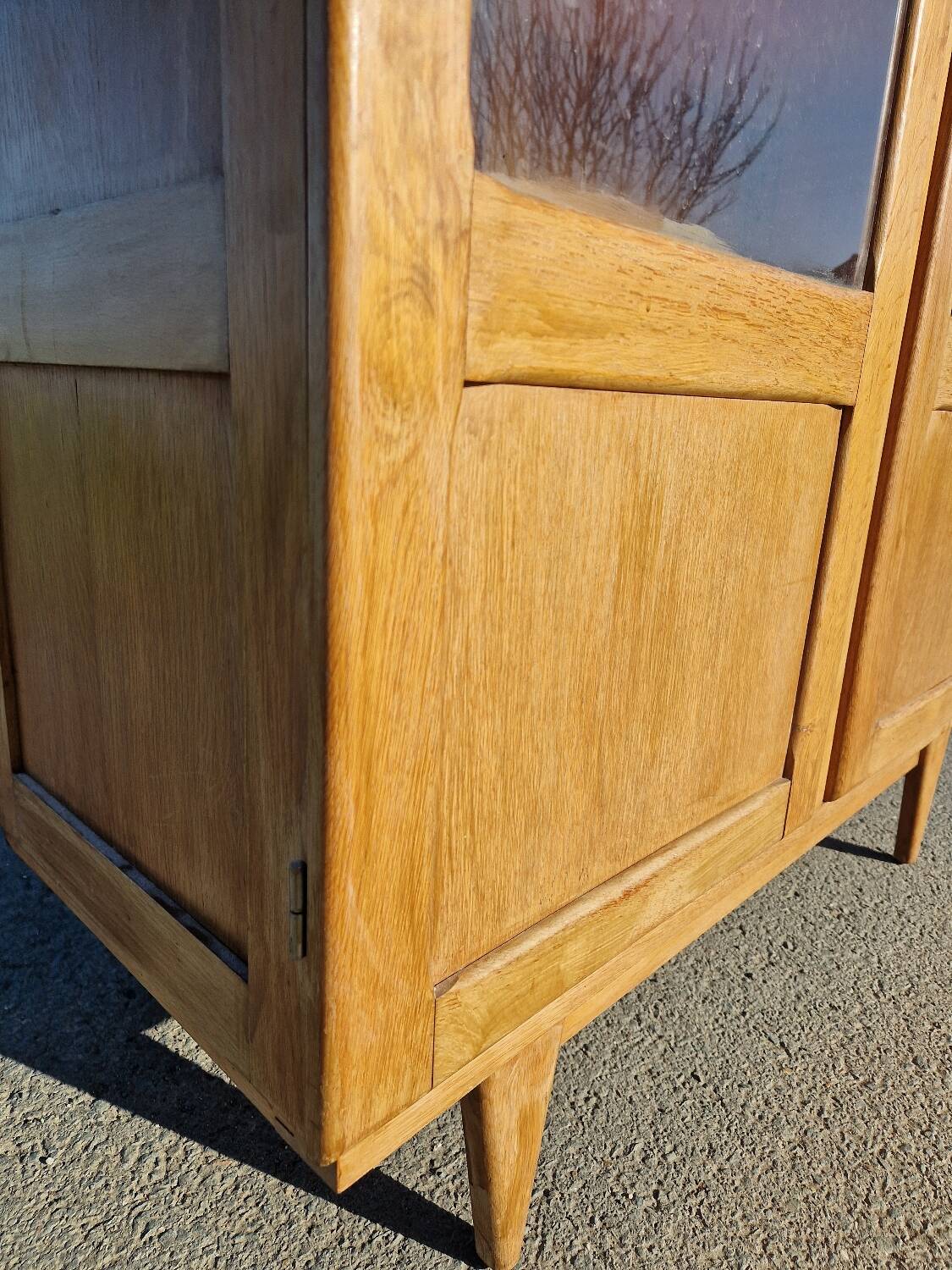 Ancienne Armoire Bibliothèque Parisienne Vitrée Pied Compas