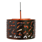 Brutalist copper pendant lamp from Boréns, 1970s