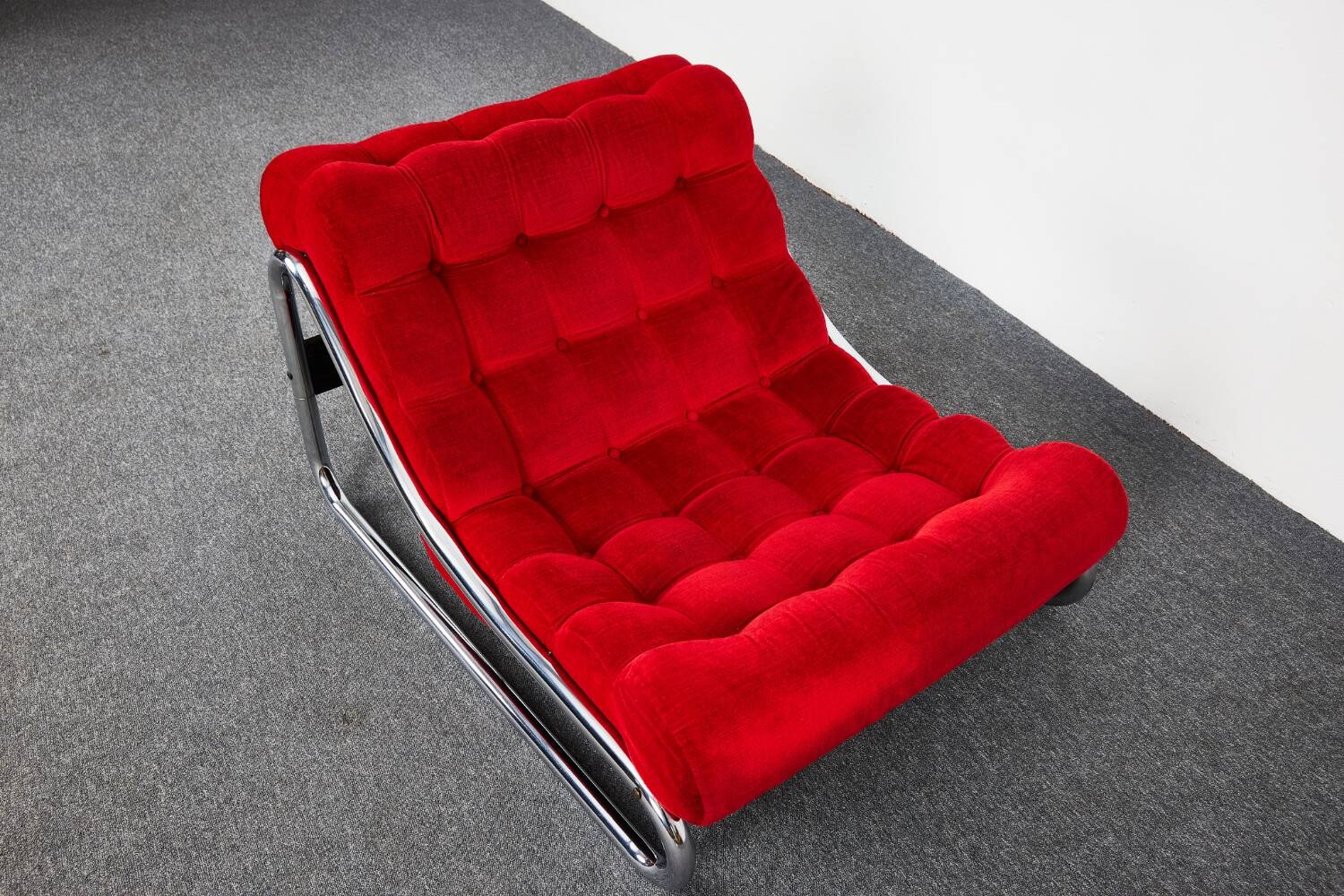 Fauteuil lounge vintage rouge Impala par Gillis Lundgren pour IKEA, Suède, 1970