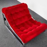 Fauteuil lounge vintage rouge Impala par Gillis Lundgren pour IKEA, Suède, 1970