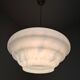 Napako Midcentury Modern Pendant Lamp in Opaline Glass and Brass, Czechoslovakia