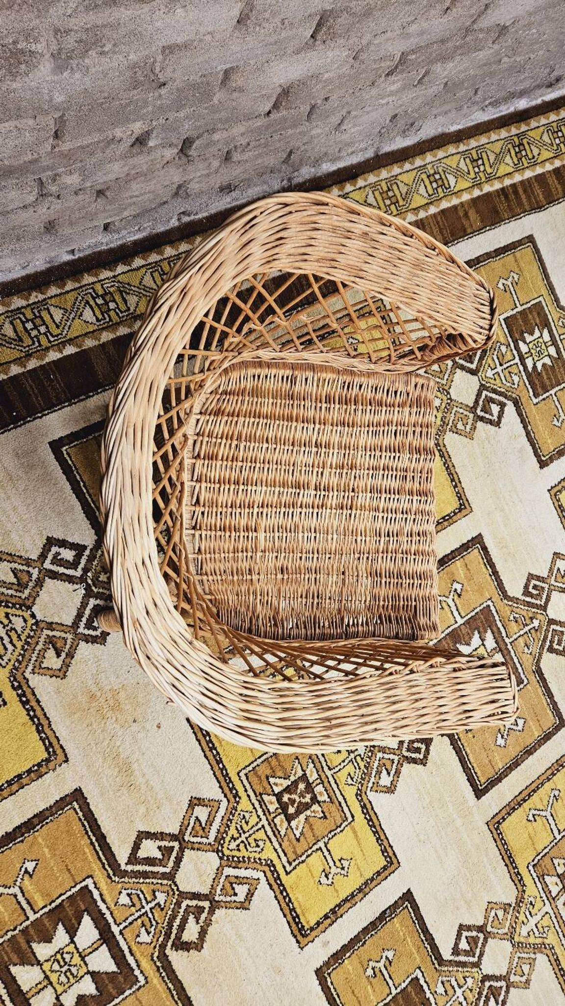 Vintage 1960s wicker rattan armchair