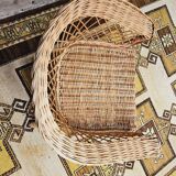 Fauteuil osier rotin 1960 vintage