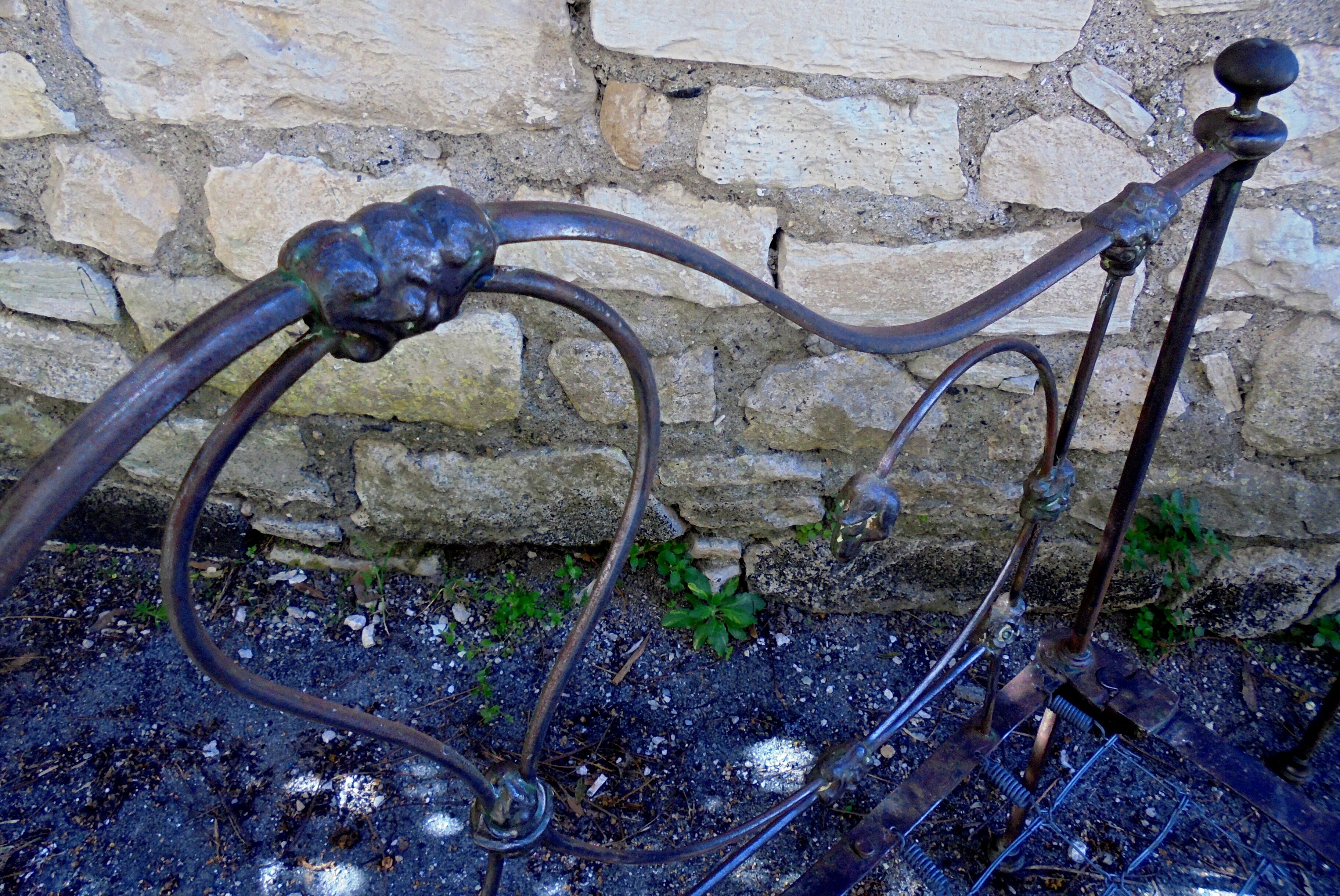 Pair of wrought iron benches