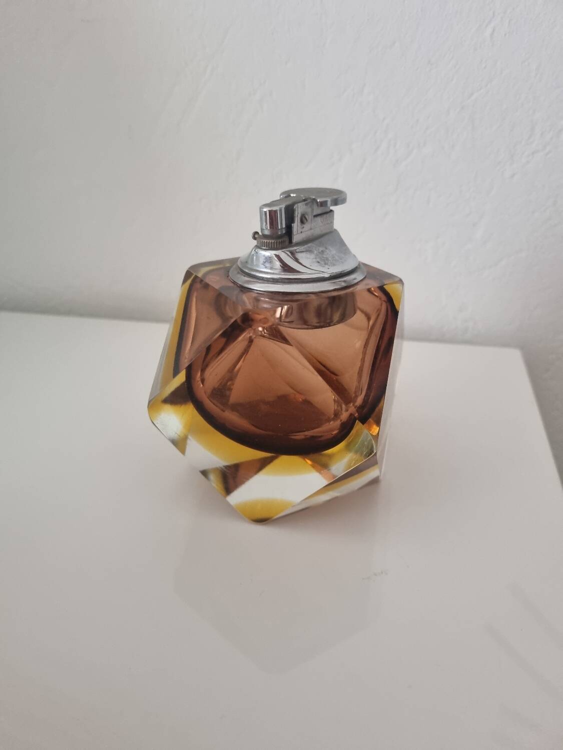 Sommerso Murano set: ashtray + table lighter